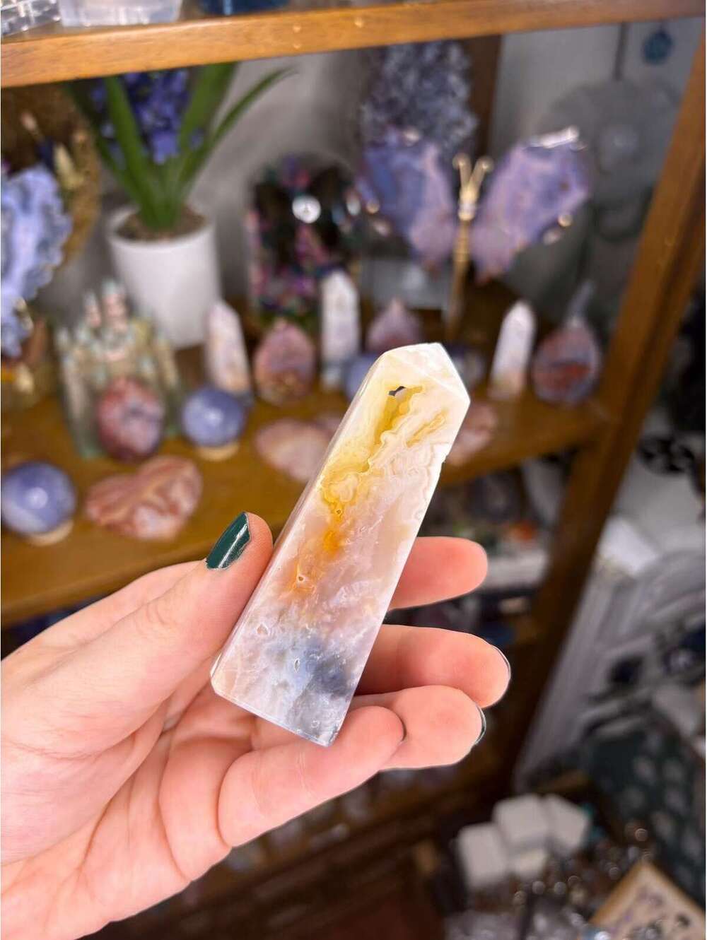 Indonesian Rainbow Agate Tower | Natural Banded Chalcedony | One of a Kind